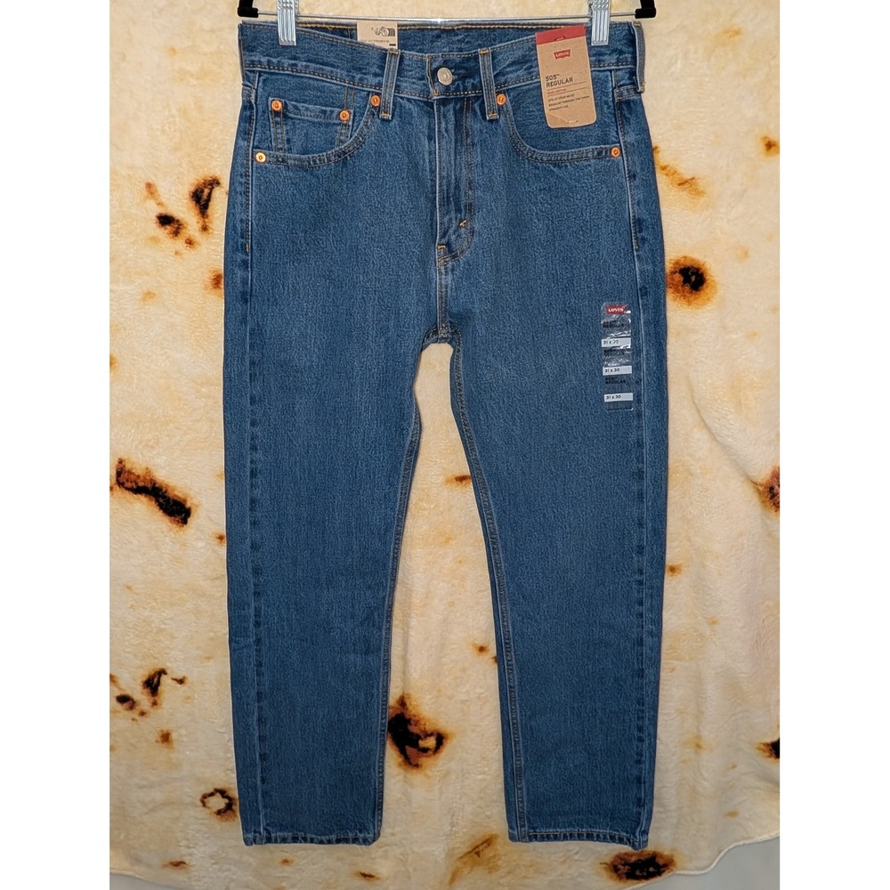 Levi's 505 Regular Jeans Mens 31x30 Blue Straight Leg 100% Cotton NWT Denim